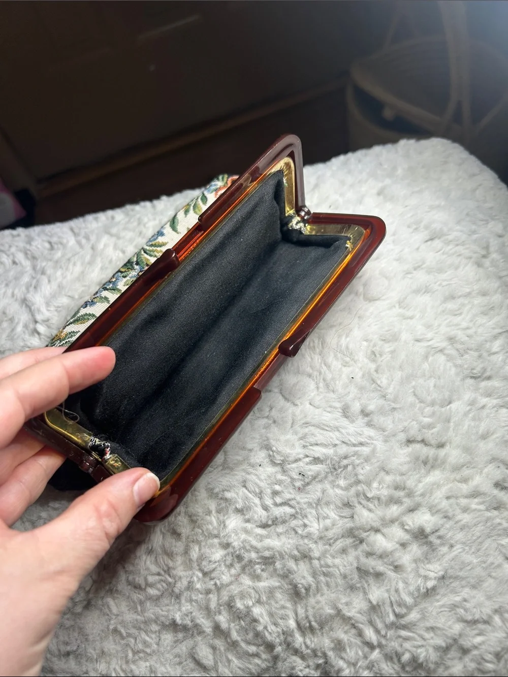 Vintage Floral Tapestry Clutch Purse - Multicolor
